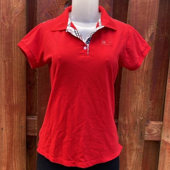 Burberry London Women’s Polo Tee Size XL Red